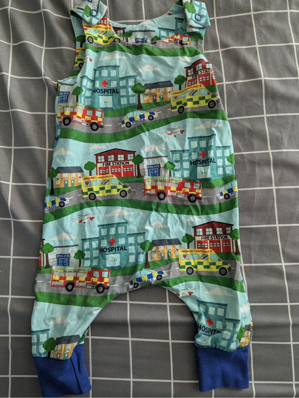 Small shop boutique handmade city transportation dungarees